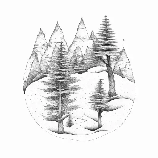 4 Peaked Mountain With Dry Trees