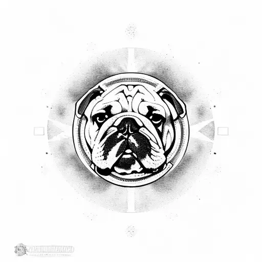 English Bulldog In A Circle Token