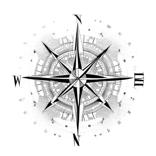 Compass Clock Feathers