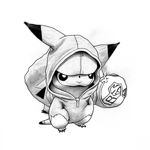 Pikachu Wearing A Sweatshirt With A Hood On That Looks Like Yoshi
