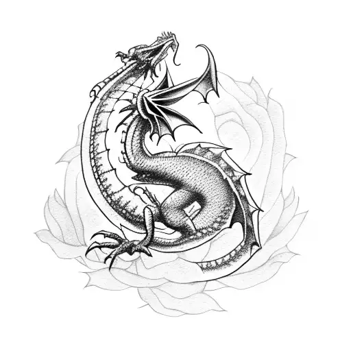Welsh Dragon And Rose