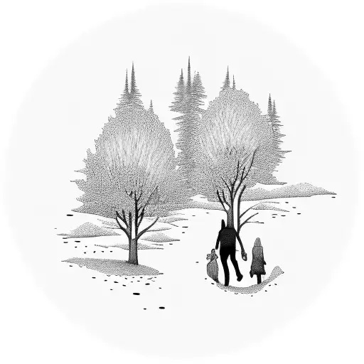 Two People Walking Trail In Mountain