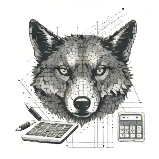 Accountant's Calculator With A Wolf Silhouette In The Background