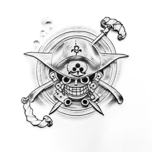 Straw Hat Pirate Crew With Luffy One Piece Tattoo Sleeve Idea