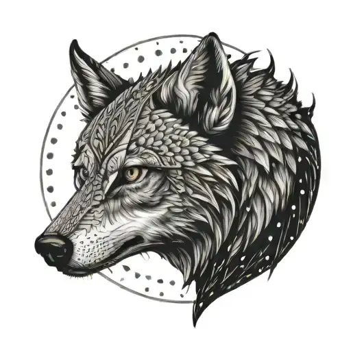 Lone Wolf Majenta Eyes Looking Norse