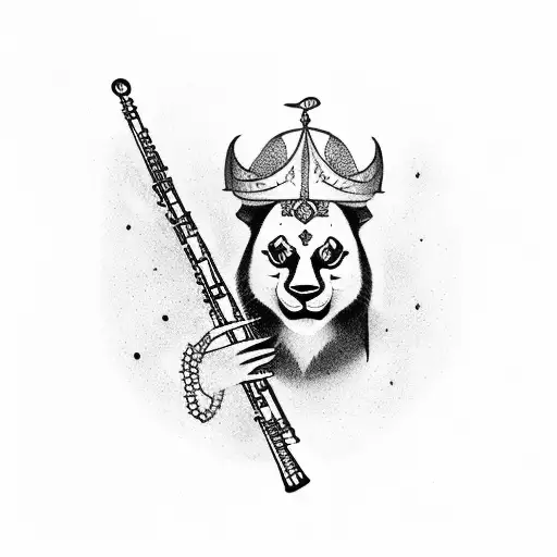 Flute With Pandu Crown On P