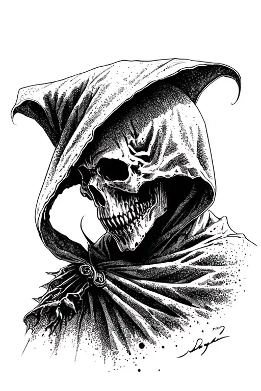 Small Hooded Reaper Silohuette