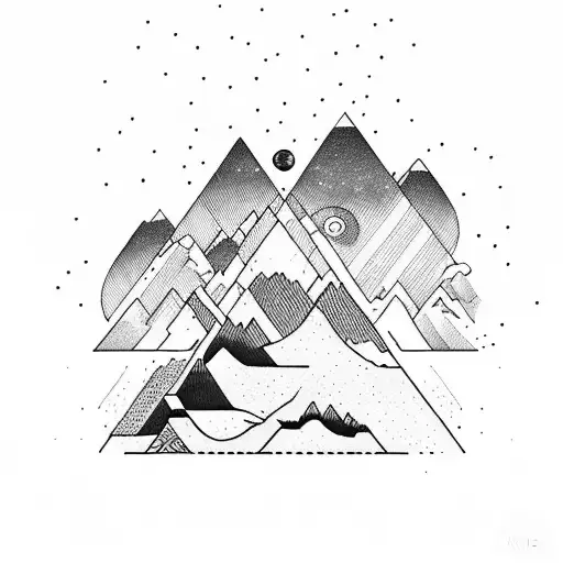 Mountains With A Climber On The Inside Of The Mountain