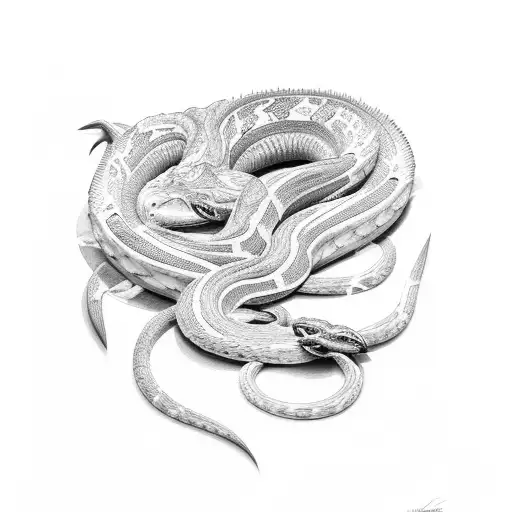 Bush Viper Wrapping Around A Scar