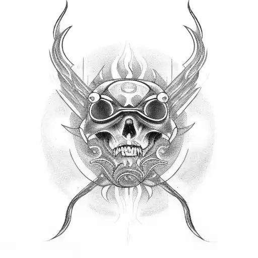 Motorcycle With Fire And Rolls Royce