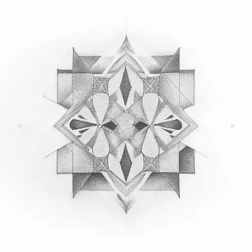 A Geometric Pattern Incorporating Golf Course Elements And Musical Symbols