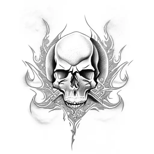 Flames And Skull
