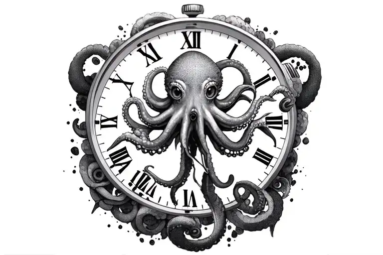 Refusal Of Passing Time And A Octopus With A Watch