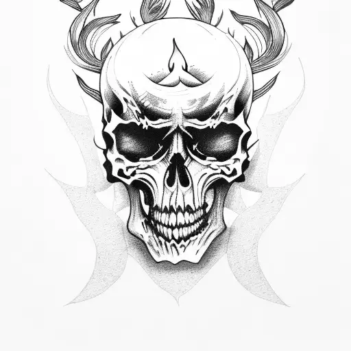 Flames And Skulls Background