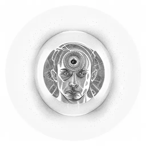 A Person Inside Of Circle But His Head Outside Of Circle