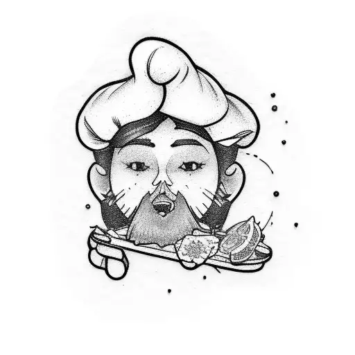 A Small Chef Knife Tatto To Go Behind Ear