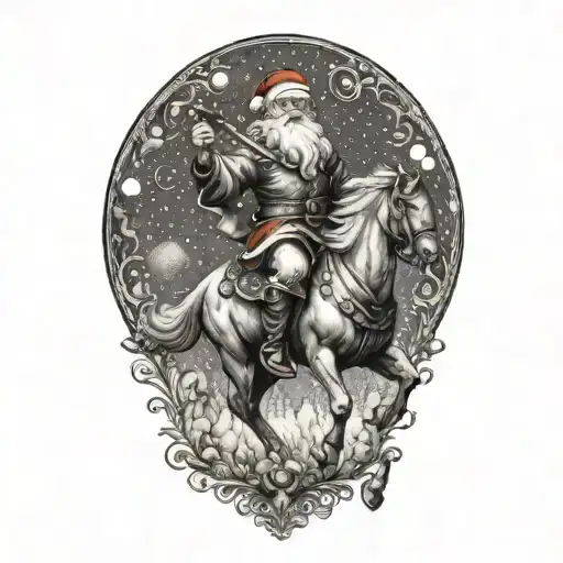 Santa Claus Riding A Centaur