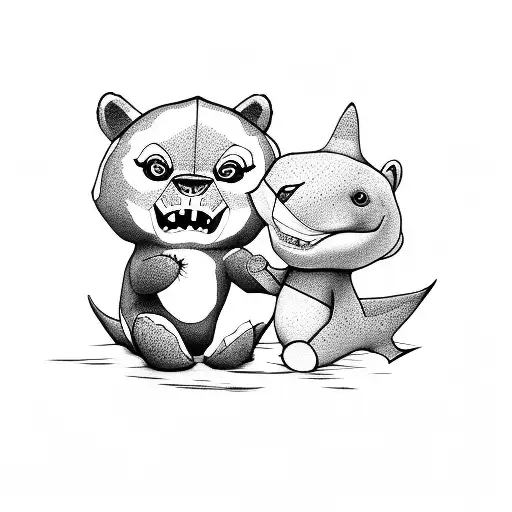 Gemma With Teddy Bear And Baby Shark