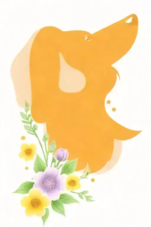 Dachshund Dog In Flowers