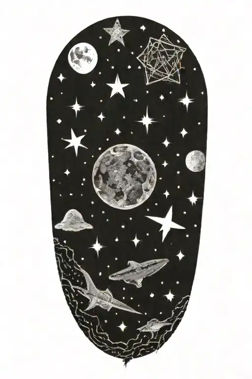 A Constellation Of Horror Movie Icons In The Night Sky