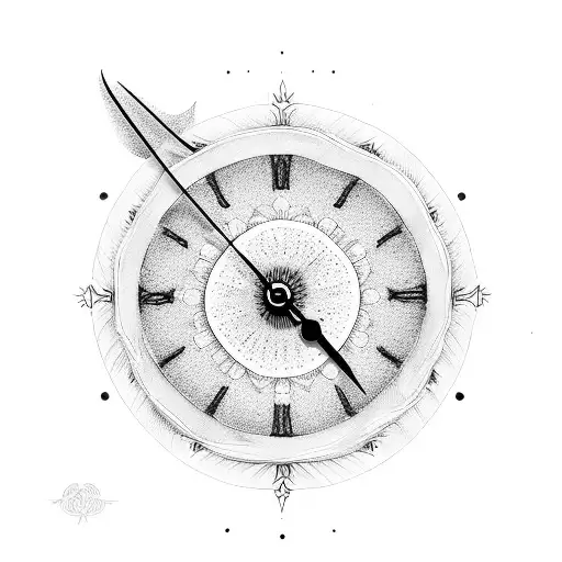 Clock Angel Demon Rose