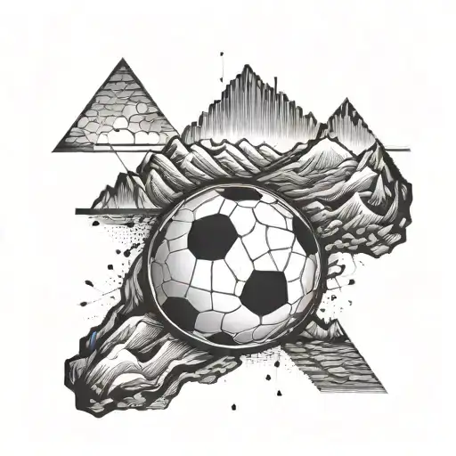 A Mountain Range Forming The Shape Of A Football With Stock Market Ticker Symbols