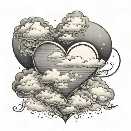 A Symbolic Tattoo Of A Mother's Love Represented By A Heart-shaped Cloud In The Sky