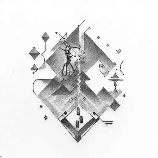 Very Minimalist Tattoo Of A Guy Helping Others