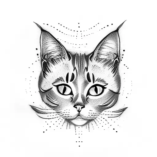 Silhouette Of Cat With Halo