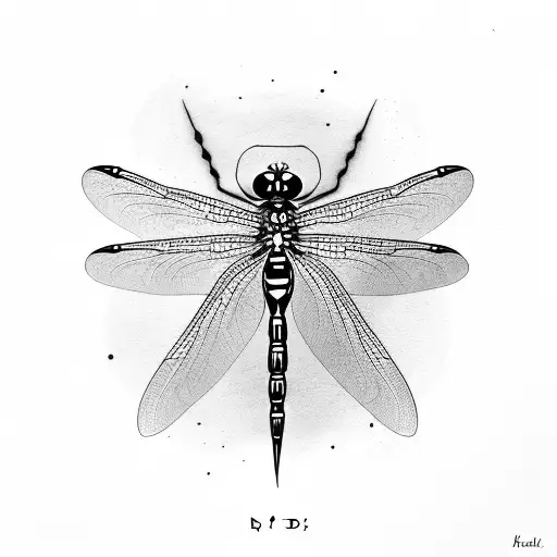 Dragonfly Made From The Initials Bb And Cb