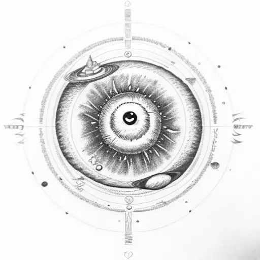 Solar System Where The Sun Is An Eyeball And All The Planets Are Connected