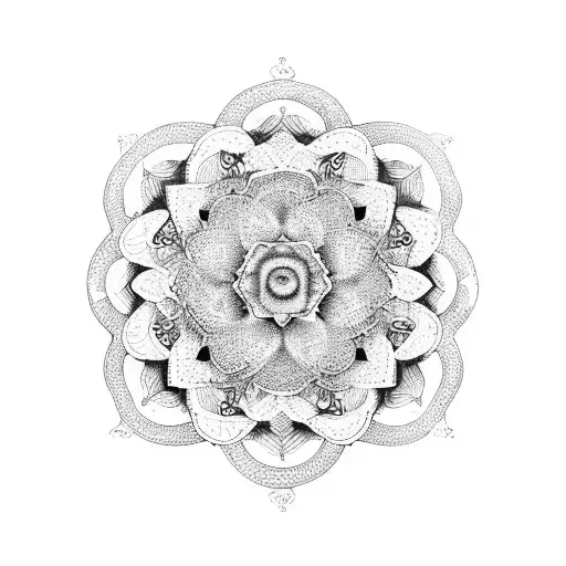 Mandala Flowers And Snake