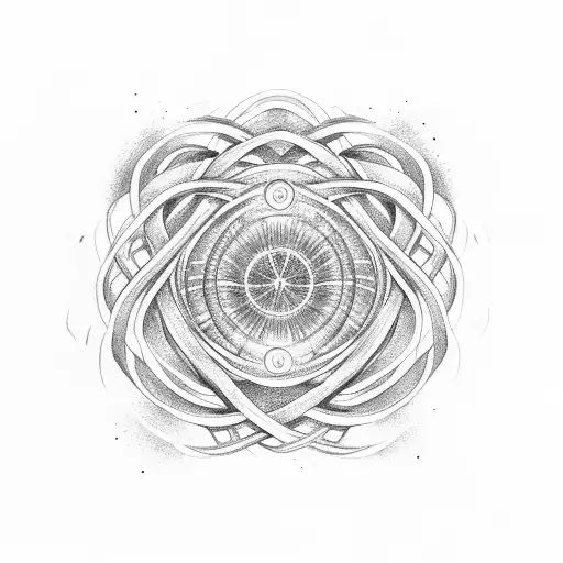 Design An Infinity Symbol Intertwined With A Cosmic Nebula