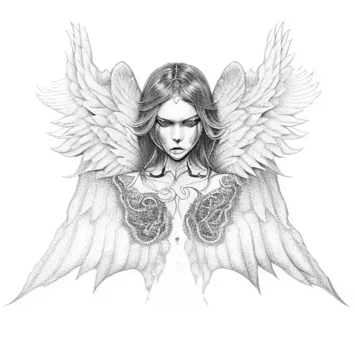 Angel Demon Wings Rock Sitting