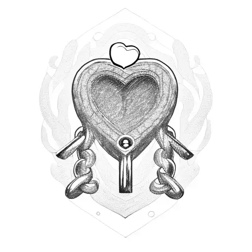 A Realistic Lock Intertwined With A Heart Symbolizing Love