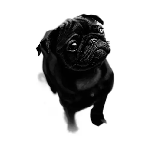 A Black Pug Dog