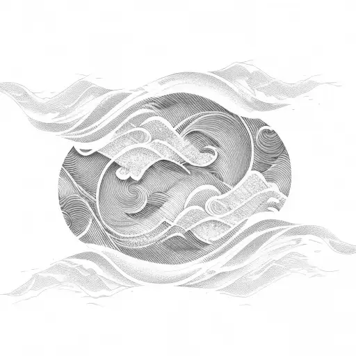 Waves And Sunset Reflected Through The Camera