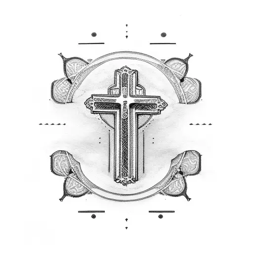 Religious Looking Cross Consistency Of An M4 And Hyperdermic Needle
