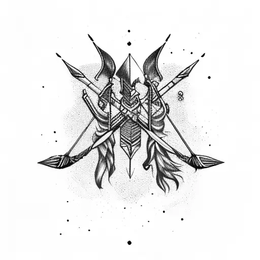 Bow And Arrow As Sagittarius