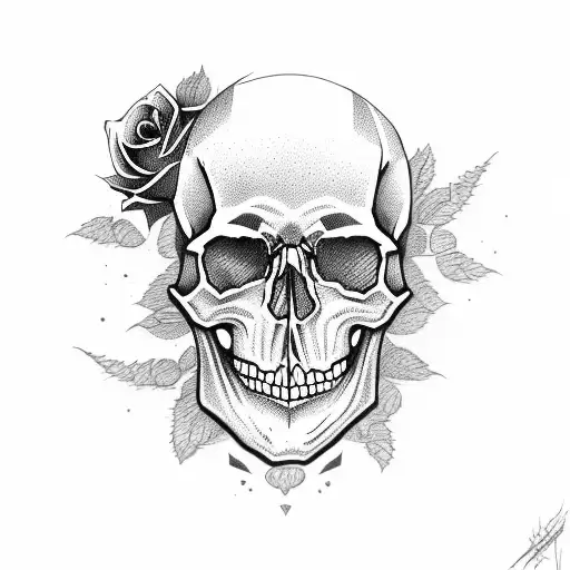 Skull With Roses And A Vibe Of Bloodlust To It