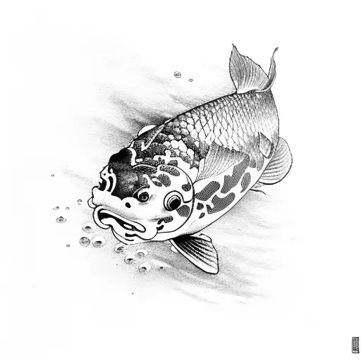 Koi Fish Swimming Upriver
