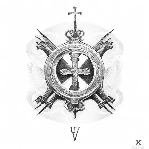 Roman Numerals With A Catholic Cross And Wings