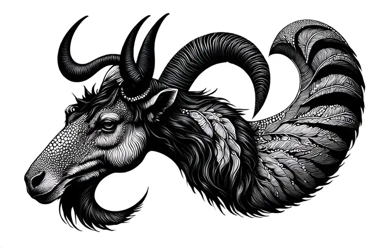 Capricorn Aquarius Symbol Intertwined