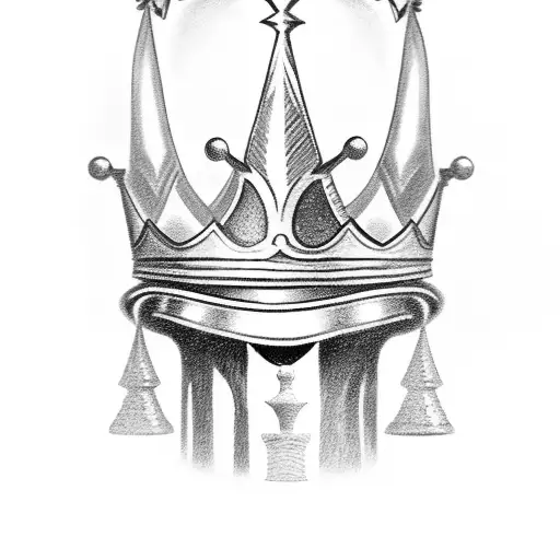 King Chess Piece Wearing A Crown With A Sand Timer Inside It