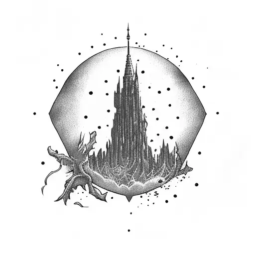 The Dark Tower Tattoo For Right Lower Arm Inside