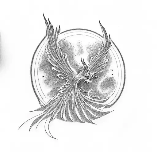 Phoenix Rising Stencil