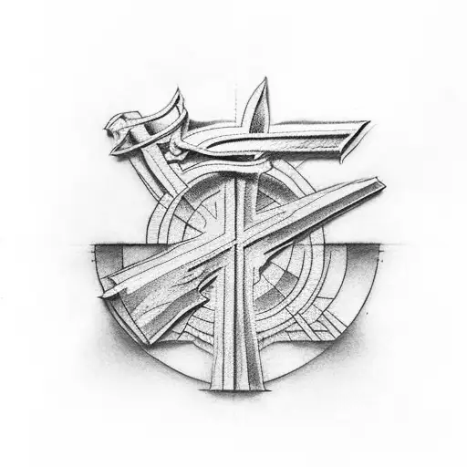 Christian Cross With A Red Ankle Band