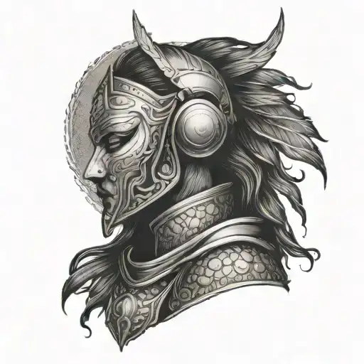 Female Warrior Motherhood Symbolic No Face