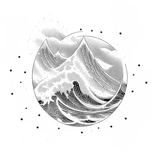 Line Mountain That Becomes A Wave That Becomes A Heartbeat