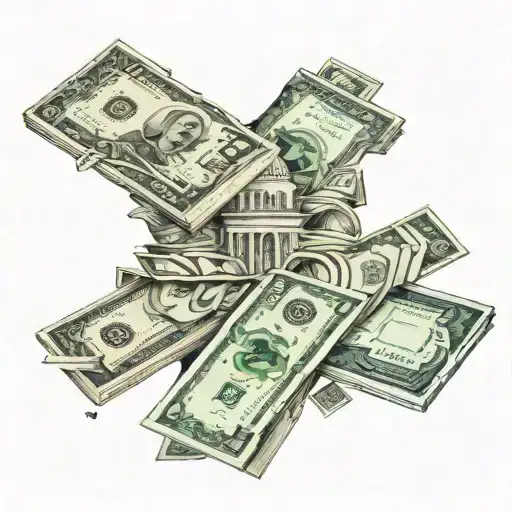 Create A Design Featuring Stack Of Money Intertwined With Symbols Of Friendship And Family